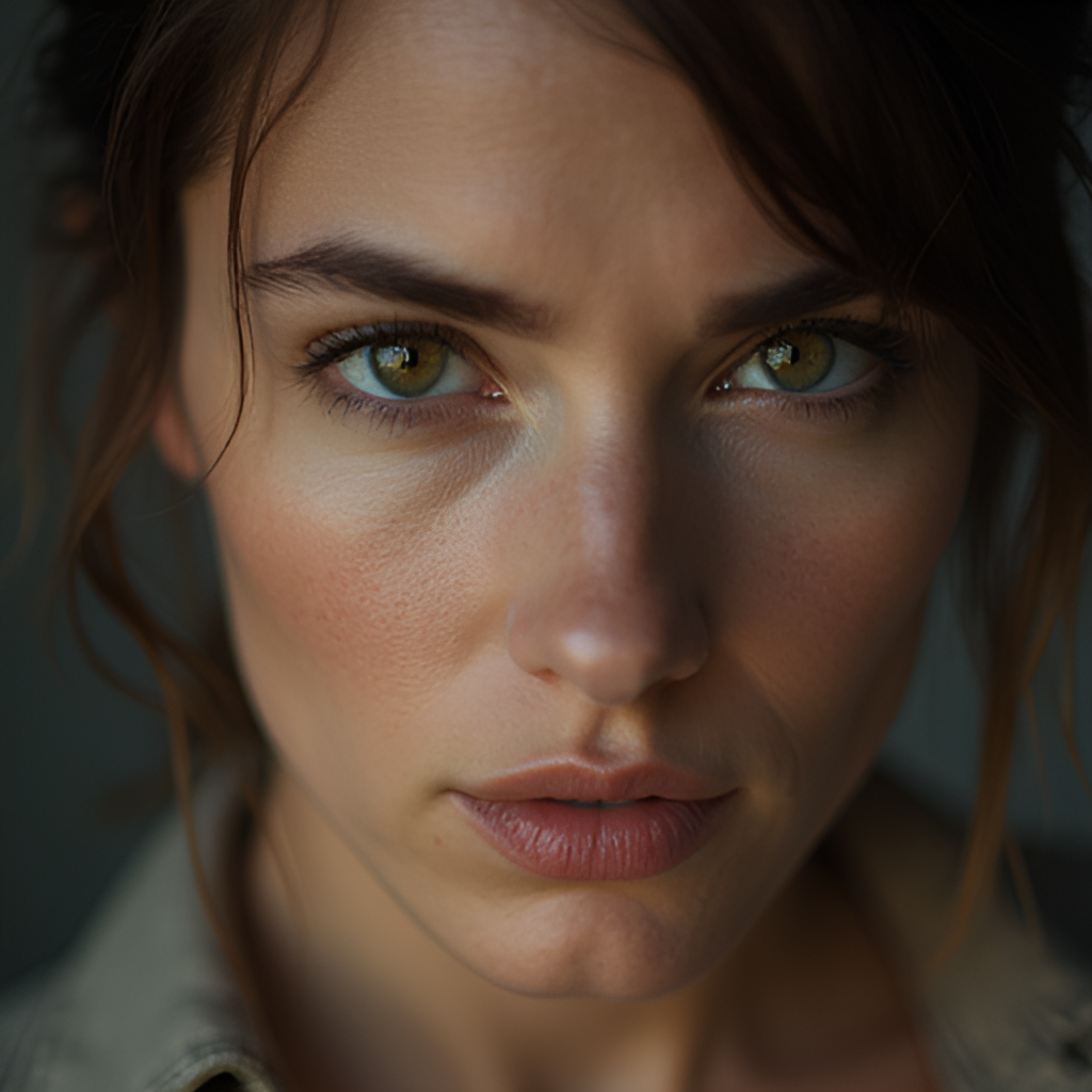 A close-up portrait of Fletcher, showcasing her expressive face and distinctive style, perhaps with a thoughtful or intense gaze